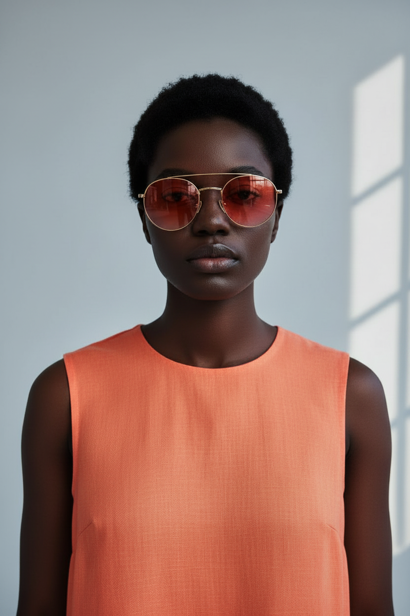 Golden Hour Shades - model front view