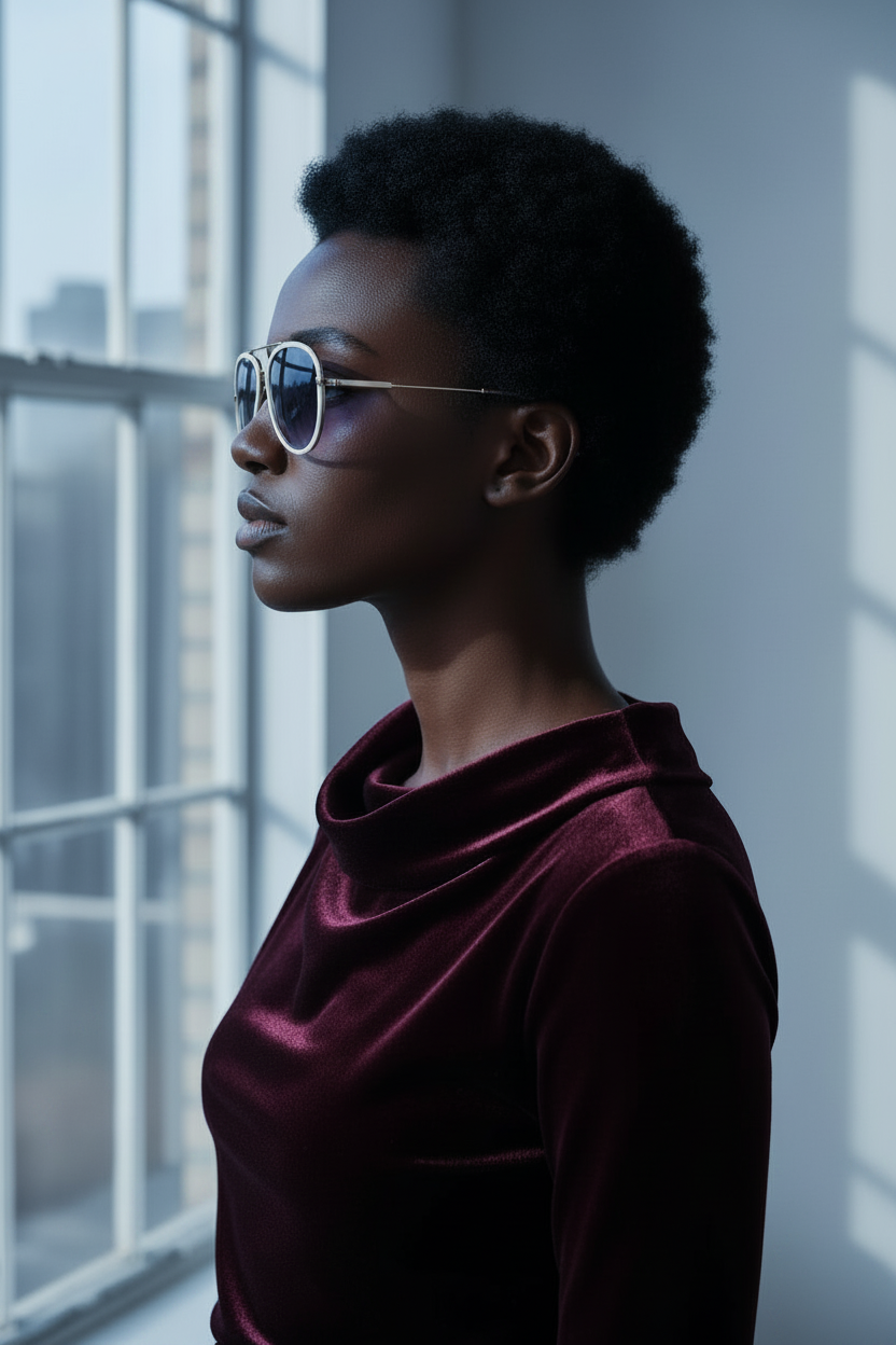 White Gold Aviators - model side profile